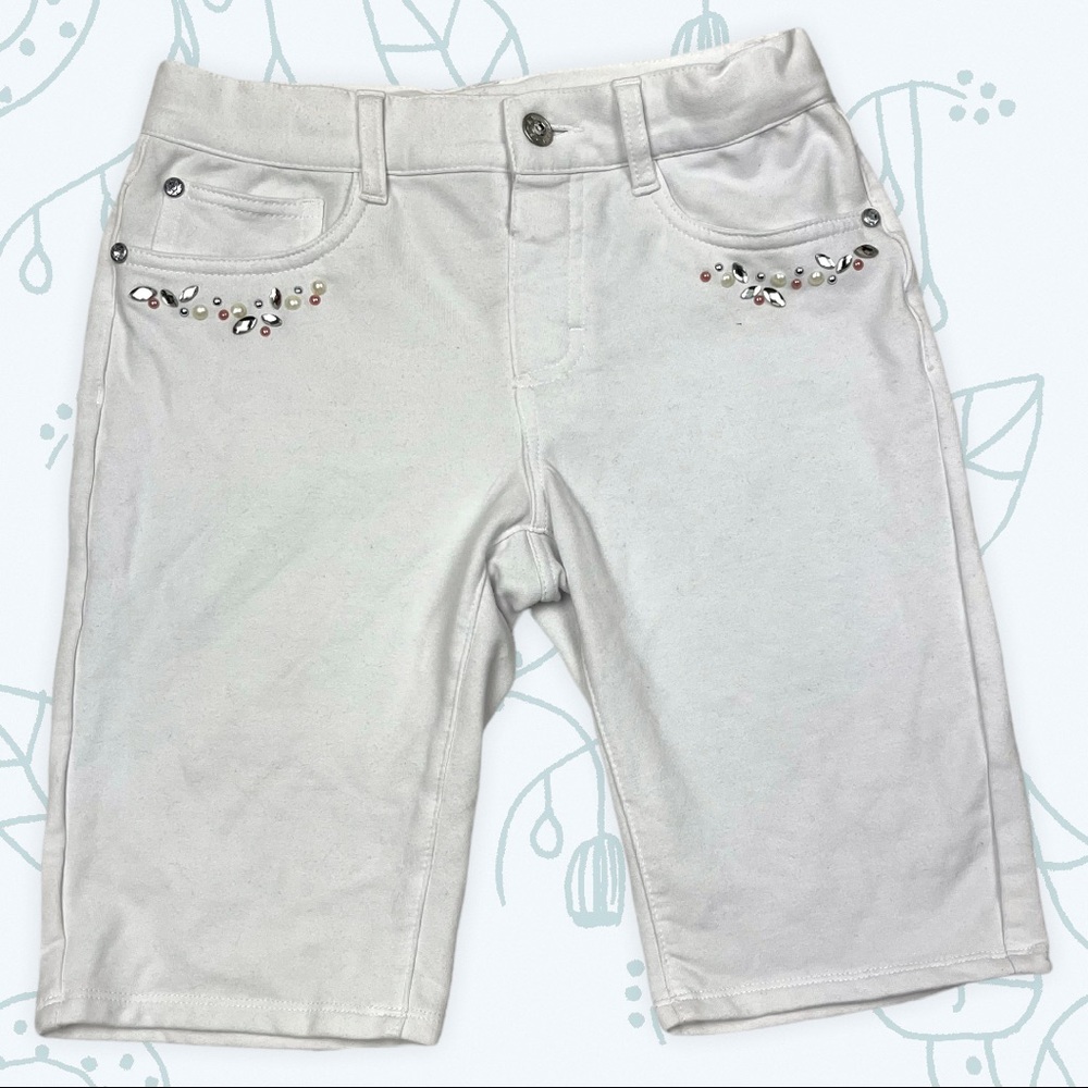White embellished shorts